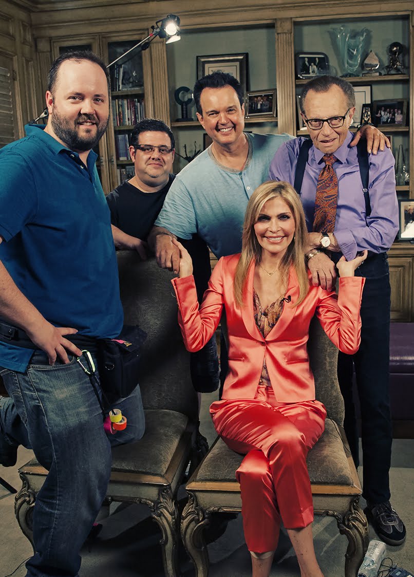 Stephen with the production team, Larry King, and Shawn King